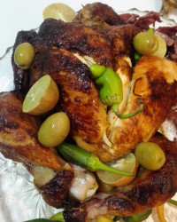 مرغ گریل با سس انار و آش دوغ هوسوی