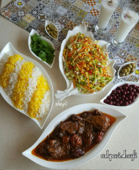 خورشت آلو مسما با رب انار
