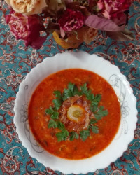 سوپ گوشت و عدس