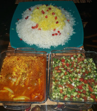 قیمه با سالاد شیرازی شام دیشبمون