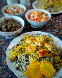 لوبیا پلو با شوید