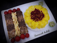 کباب تابه ای دو رنگ