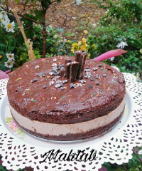 چیز کیک شکلاتی با کیک دوبل