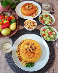 ته چین مرغ جای همتون سبز نازنینا