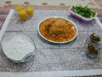 اینم ناهار امروز ما دمپخت با مرغ جای همگی سبز