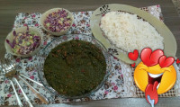 قورمه سبزی و سالاد کلم....