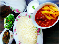 خورش آلو اسفناج و خورش قیمه سیب زمینی