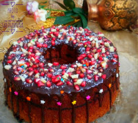 کیک دورنگ شکلاتی