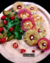 مافین سبزیجات با مرغ