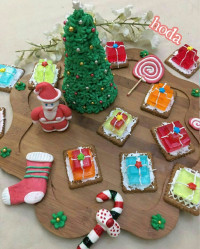 کیک درخت و تزیینات با فوندانت