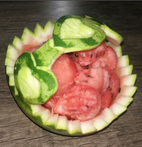 ◇♧◇حکاکی ساده من روی هندوانه برای اولین بار◇♧◇