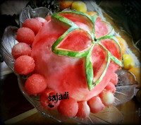 حکاکی هندوانه (طرح گل)