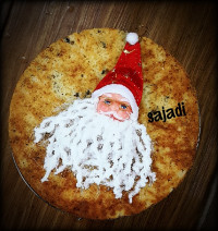 کیک ساده خانگی (تم بابانوئل)