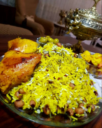 لوبیا پلو با شوید