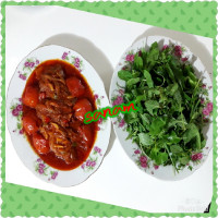 خوراک بادمجان وگوجه فرنگی