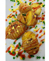 سیب زمینی تنوری آکاردئونی