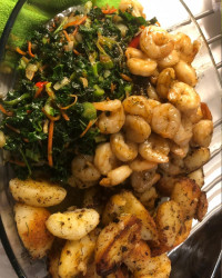 شام میگو با سبزیجات