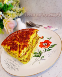 ته چین مرغ " بدون تخم مرغ "