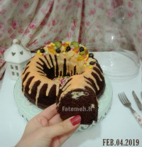 کیک ابجوش با مغز کرمفیل