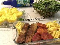 کباب تابه ای مرغ با نان خشک