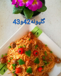 اسپاگتی با کوفته قلقلی پنیری