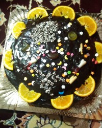 کیک زبرا با روکش گاناش