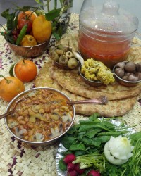 خوراک لوبیا و قارچ