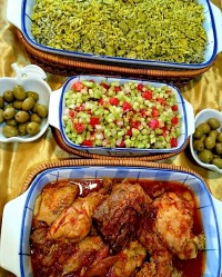 باقالی پلو گوشت مرغ