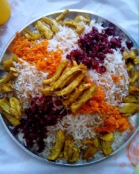 رشته پلو با مرغ