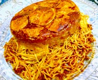 ماکارونی با ته دیگ سیب زمینی