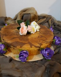 کیک شیفون دو رنگ