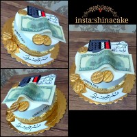 کیک حسابداری کیک ماشین حساب واسکناس