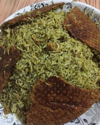 گشنیز پلو با تن ماهی