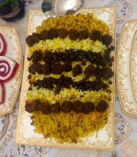 عدس پلوباگوشت قلقلی