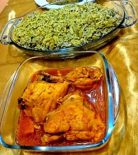 باقالی پلو مرغ