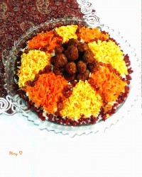 هویج پلو با گوشت قلقلی