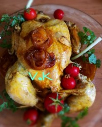 مرغ شکم پر کاراملی