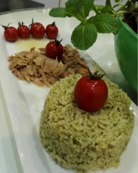 شوید پلو و فسنجون مامان پز