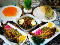 باقالی قاتوق و سبزی پلو ماهی