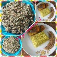 خوراک اشپل ماهی وسبزی پلوباماهی