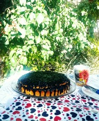 کیک ساده با گاناش