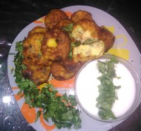 کروکت سیب زمینی با کوکتل گوشت