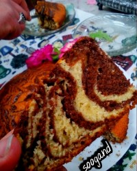 کیک زبرا با شکلات تخته ای