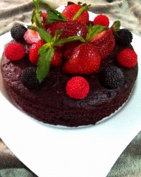 کیک شکلاتی یک تخم مرغی.