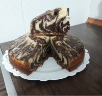 کیک زبرا (کیک دورنگ)