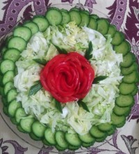 سالاد فصل و پیتزا ایتالیایی کارنه . و عکس گل دخترم ـ