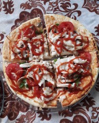 پیتزامرغ و قارچ