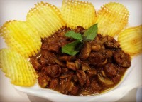 خوراک دل مرغ و قارچ