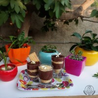 پودینگ شکلاتی و بیسکوییت