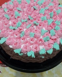 کیک سبد گل روز معلم